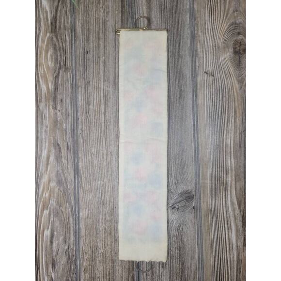 Vintage Wall Hanging Yarn Cross Stitch, Metal Hangers, 14-3/4" - Picture 5 of 5